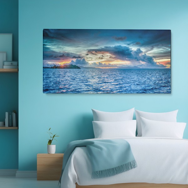 Lienzo Línea del Horizonte sobre Agua - en la pared de un interior