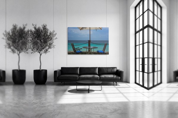 Déjeuner pour Deux Toile Terrasse Côtière - au mur dans un intérieur