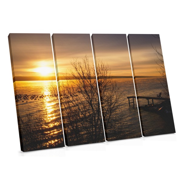 Coucher de soleil solitaire sur l'eau - Toile