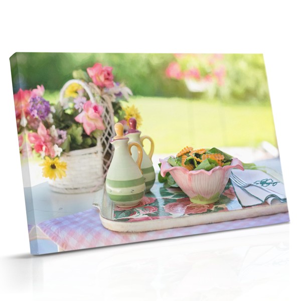 Impression sur toile Fleurs fraîches et herbes culinaires