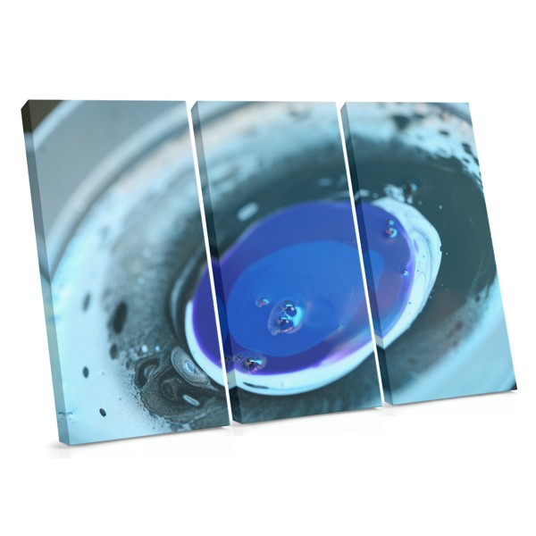 Lienzo Abstracto Gotas Azules y Círculos