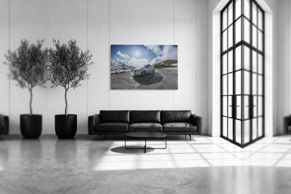 Steel Grace Vintage Car Canvas Print - on the wall in a room interior