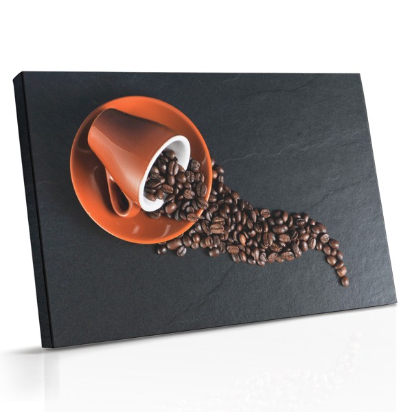 Kaffekop med damp - lærredstryk