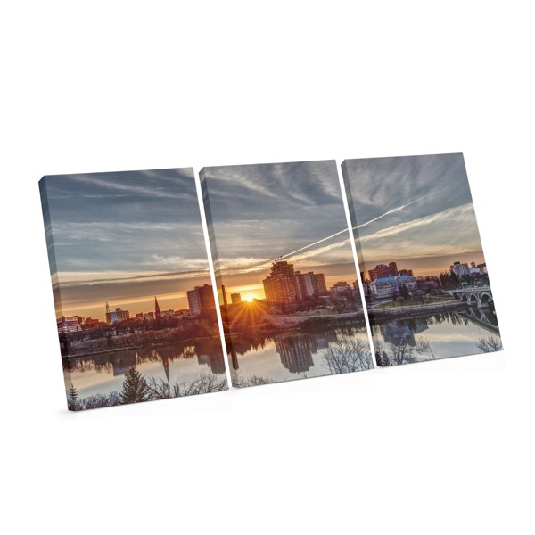 Solnedgang Over Vand Lærredstryk