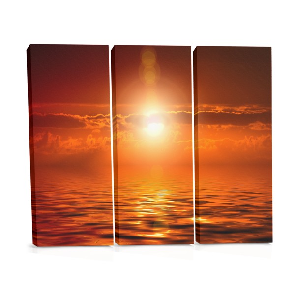 Red Sky Over Calm Sea Canvas Print