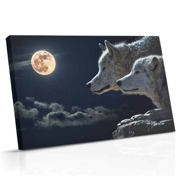 Impression sur Toile Silhouette de Promenade Lunaire