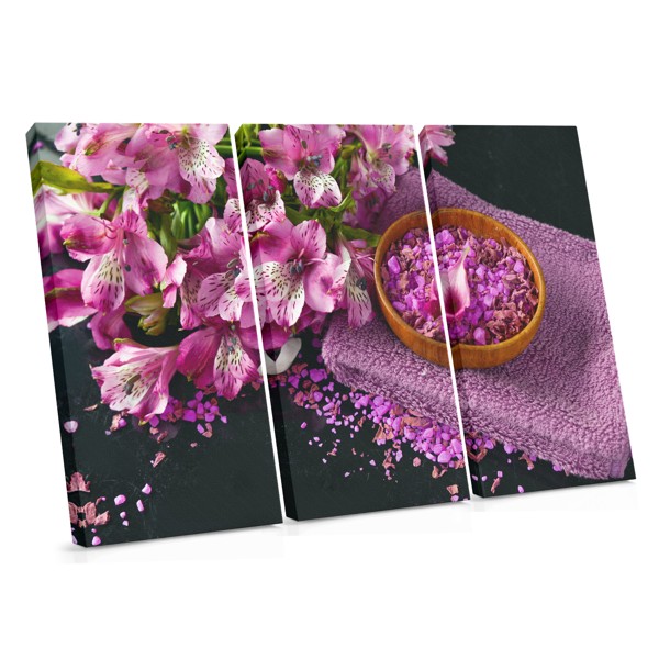 Lila gren med spa-stenar canvas-tryck