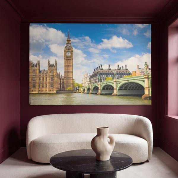 Westminsterski most i Big Ben platno - na zidu u interijeru