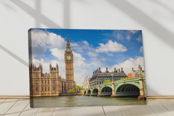 Westminsterski most i Big Ben platno - na zidu u interijeru