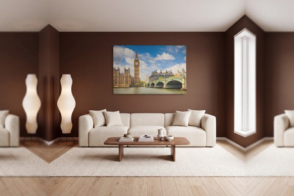 Westminsterski most i Big Ben platno - na zidu u interijeru