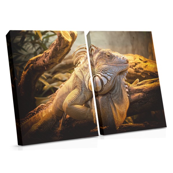 Groene Leguaan Portret Canvas Print
