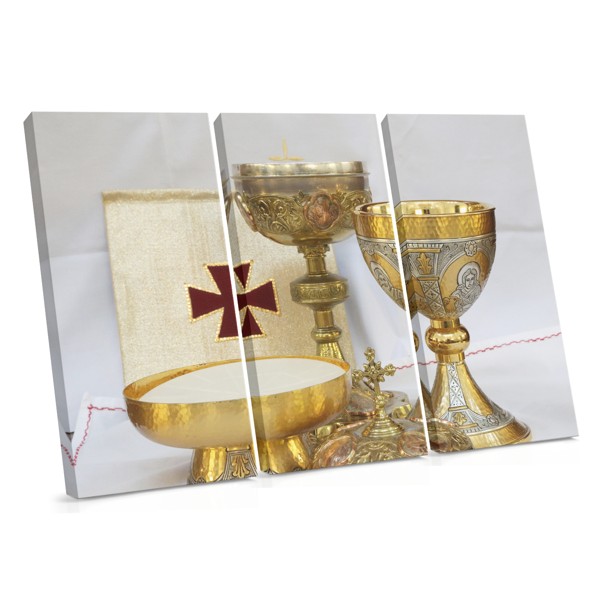 Templar Cross and Chalice Canvas Print