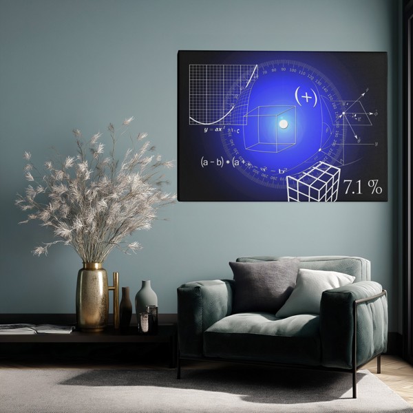 Αφηρημένο Γεωμετρικό Κύβος Canvas Print - στον τοίχο σε εσωτερικό χώρο