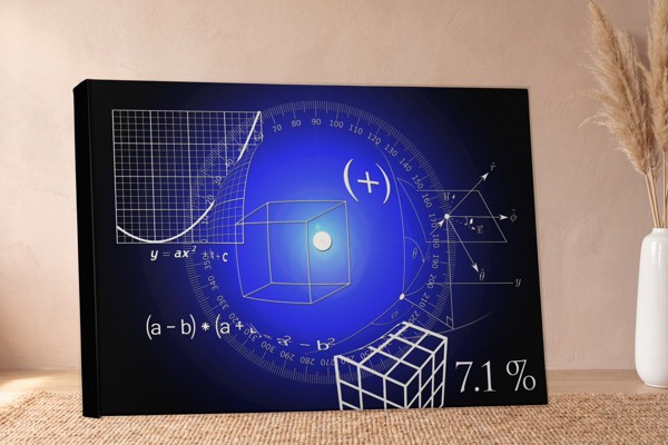 Αφηρημένο Γεωμετρικό Κύβος Canvas Print - στον τοίχο σε εσωτερικό χώρο