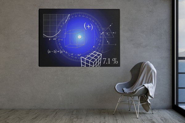 Αφηρημένο Γεωμετρικό Κύβος Canvas Print - στον τοίχο σε εσωτερικό χώρο