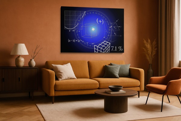 Αφηρημένο Γεωμετρικό Κύβος Canvas Print - στον τοίχο σε εσωτερικό χώρο