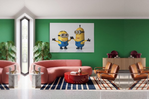 Minion-hahmo kanvaasjuliste - yksipaneelinen - seinällä huoneessa