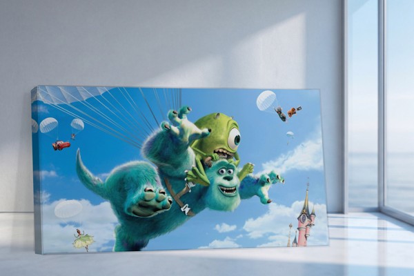 Impressão em Tela Personagens Monsters Inc. - na parede num interior