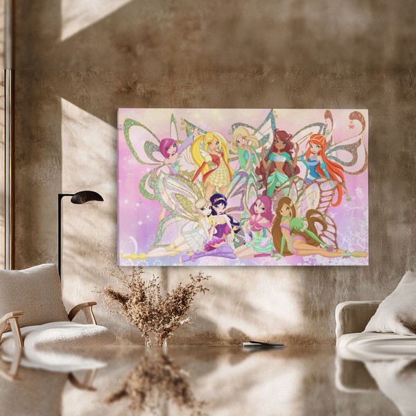 Winx Club Víla Canvas Print - Animovaná Postava - na stěně v interiéru