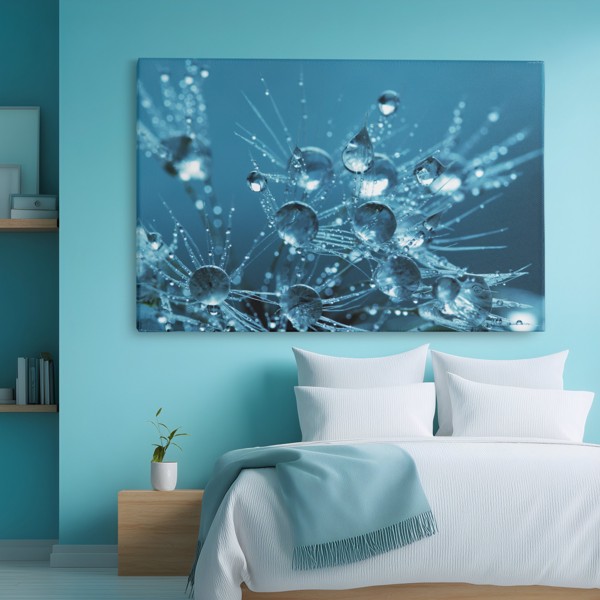 Wassertropfen auf Eis Leinwanddruck - an der Wand in einem Raum