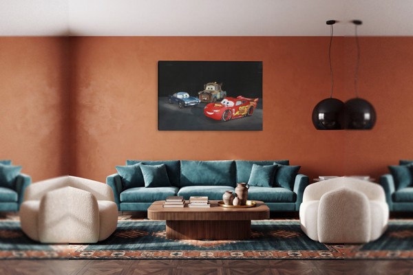 Blesk McQueen Červené Závodní Auto Plátno - na stěně v interiéru