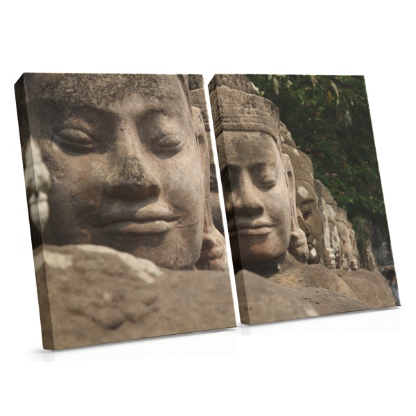 Buddhastaty med ljus canvastryck