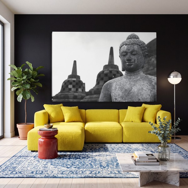 Buddha kuju templiaia aias kanvaspilt - seinal toas