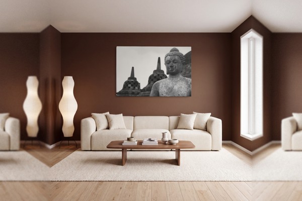 Buddha kuju templiaia aias kanvaspilt - seinal toas