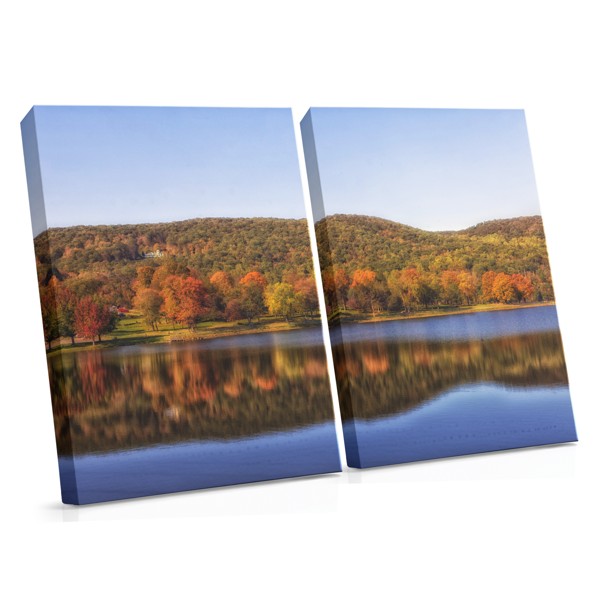 Toile Lac Automne Précoce avec Reflet