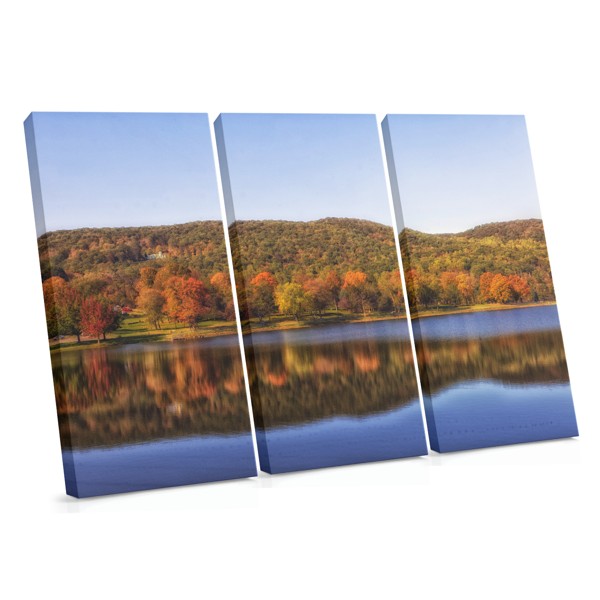 Impressão em Tela Reflexo de Lago no Outono Inicial