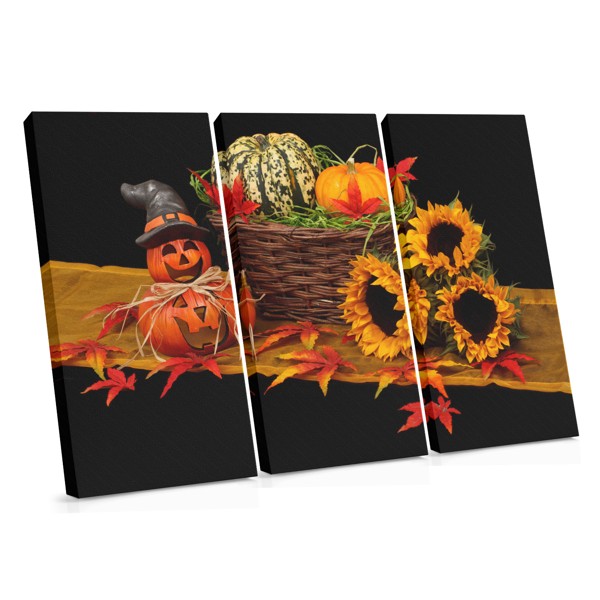 Sunflower and Autumn Harvest Still Life Canvas Print