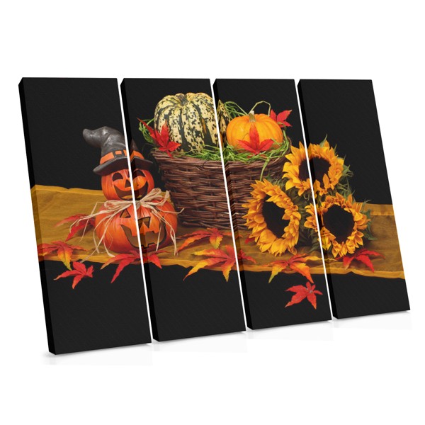 Sunflower and Autumn Harvest Still Life Canvas Print