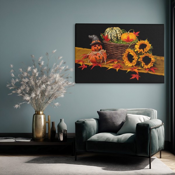 Toile Tournesol et Récolte d'Automne Nature Morte - au mur dans un intérieur