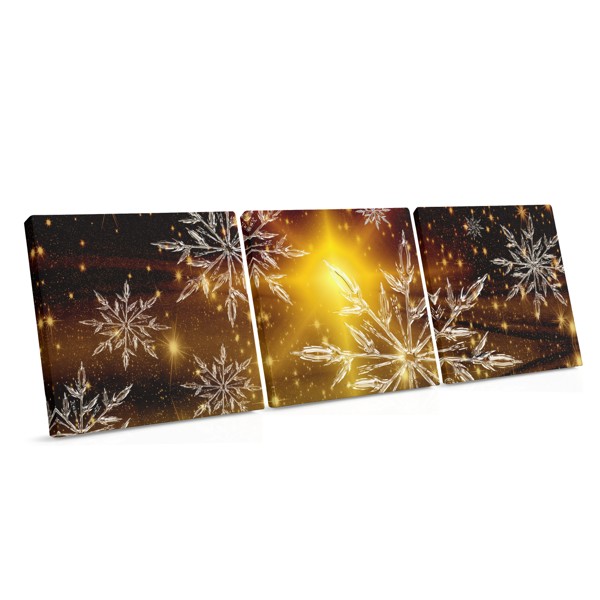 Snowflake Obsidian Winter Collage Canvas Print