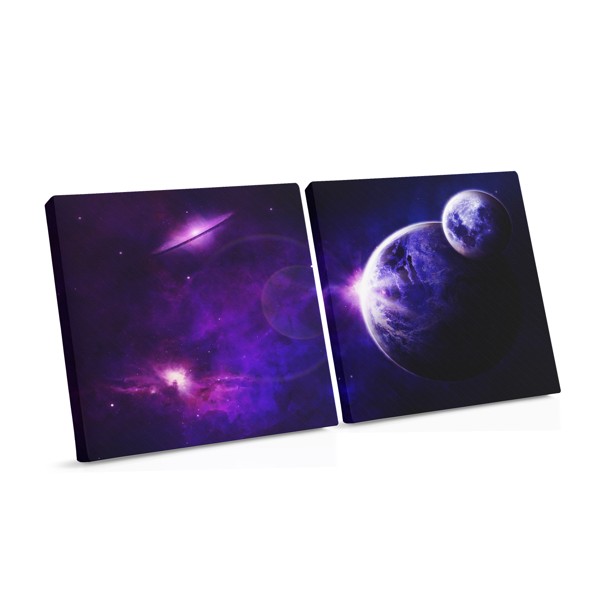 Impressão em Tela Nebulosa Roxa e Planeta