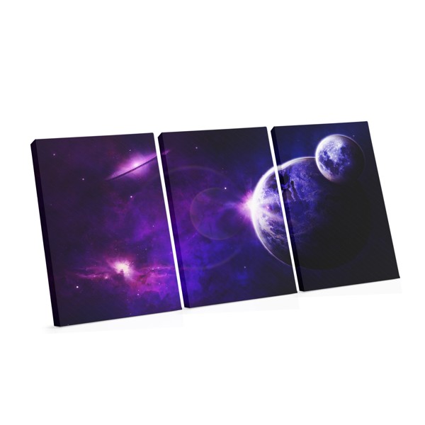 Violetinė Nebula ir Planeta Drobės Spausdinys