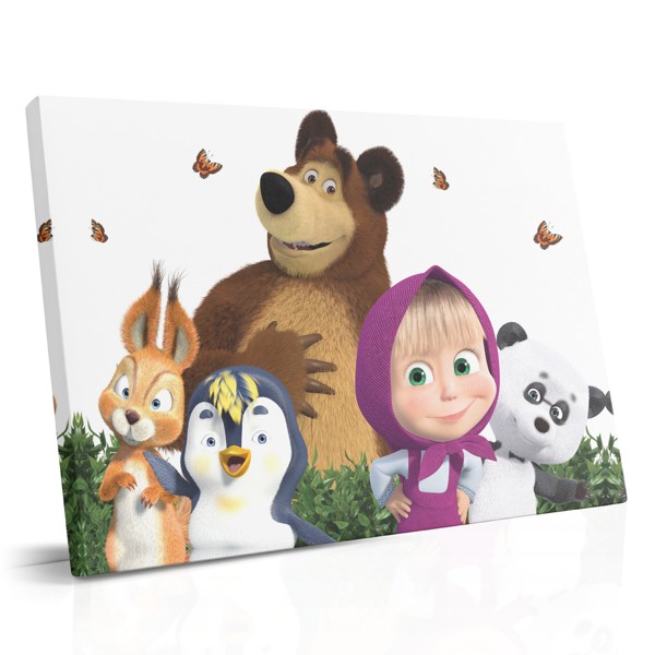 Impressão em Tela Masha e o Urso