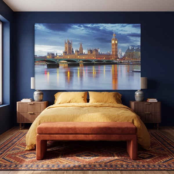 Stampa su Tela Tower Bridge di Londra - alla parete in un interno