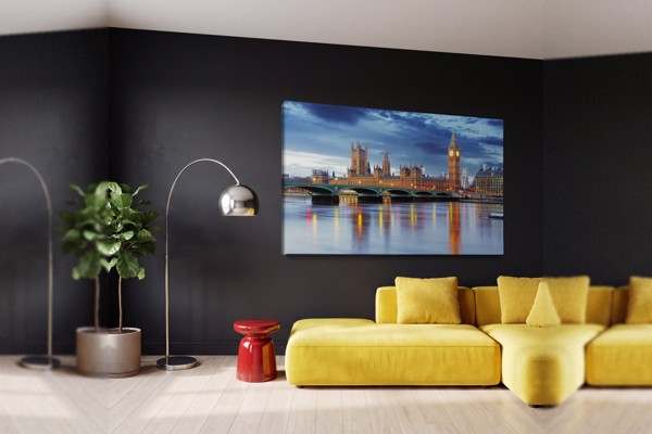 Stampa su Tela Tower Bridge di Londra - alla parete in un interno