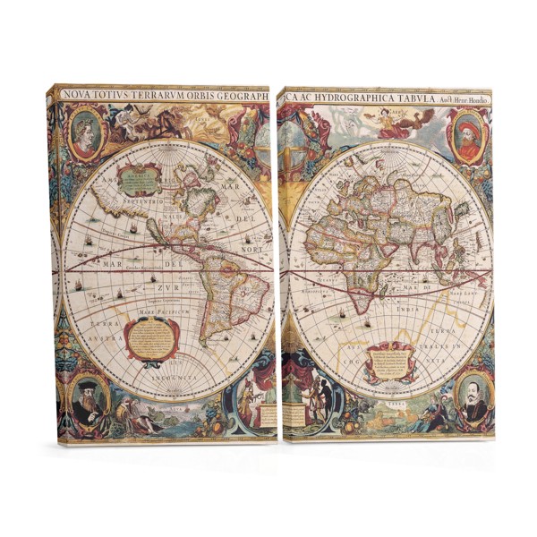 Vintage Geography Map Collage Canvas Print