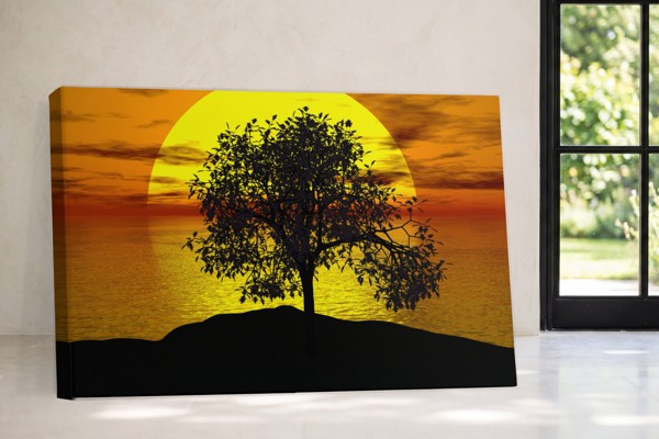 Tri postavy pri západe slnka Canvas Print - na stene v interiéri
