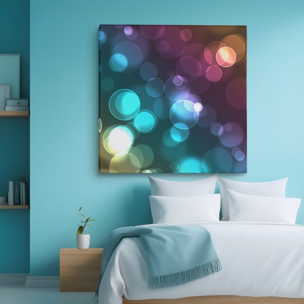 Bubble Sensation Abstraktní Tisk na Plátně - na stěně v interiéru