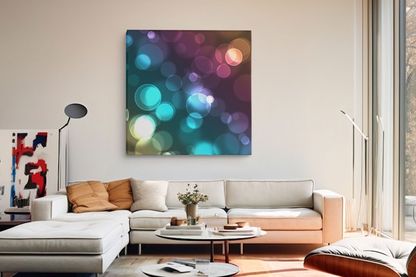 Bubble Sensation Abstraktní Tisk na Plátně - na stěně v interiéru