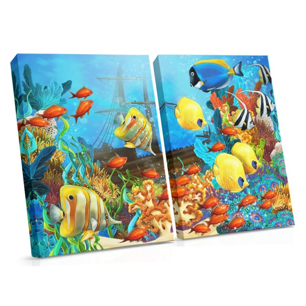 Tropische Clownvis in Koraalrif Canvas Print