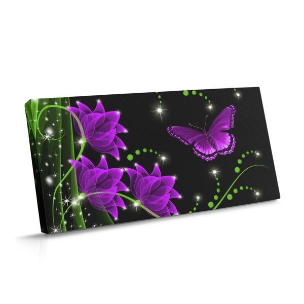 Schmetterlings- und Blumencollage Leinwanddruck