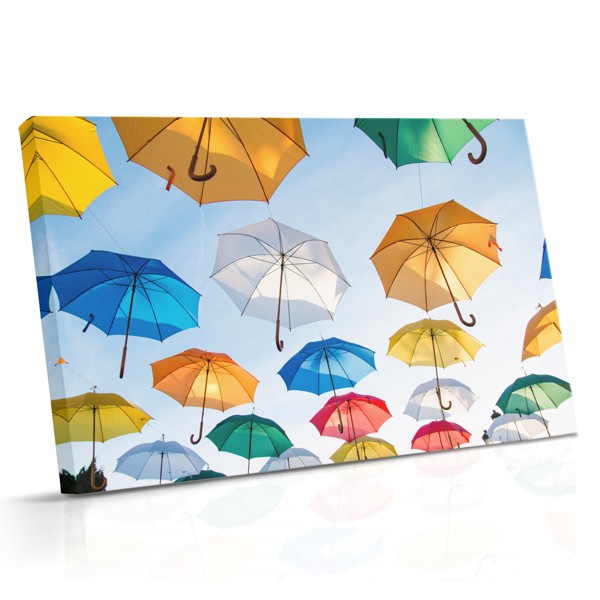 Paraplu's tegen lucht collage canvas print