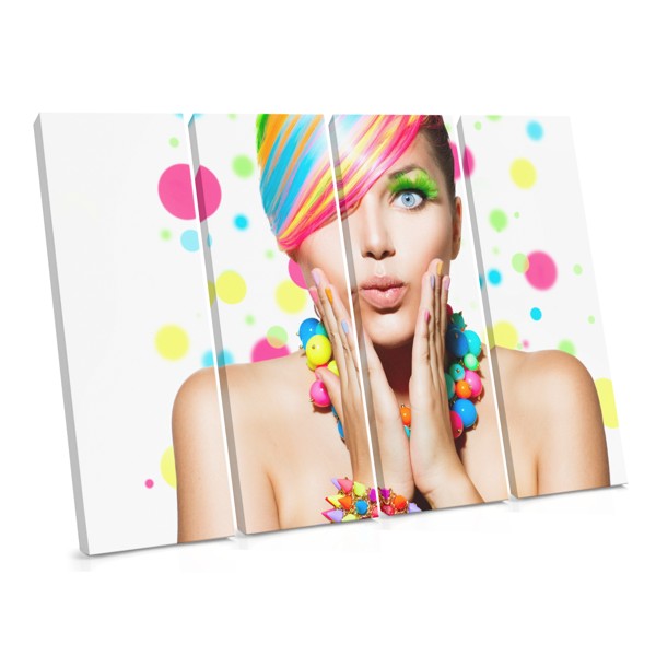 Modeportret met Golvend Haar Canvas Print