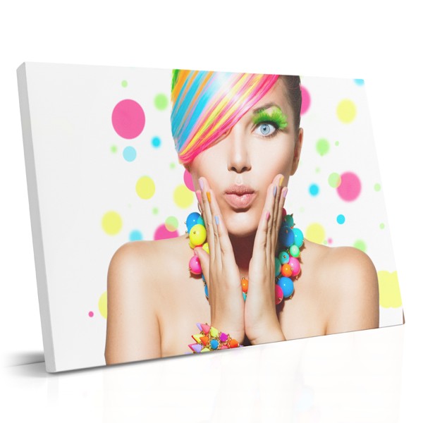 Retrato de Moda con Cabello Ondulante Lienzo