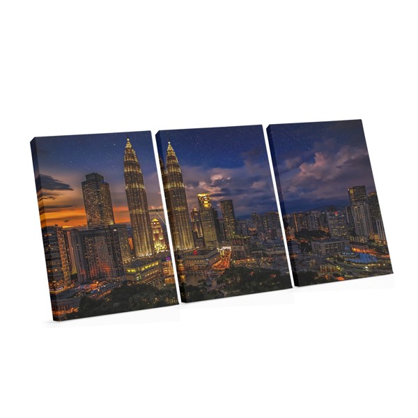 Tablou Canvas Orizont Dubai Noaptea - Vedere Panoramică a Orașului