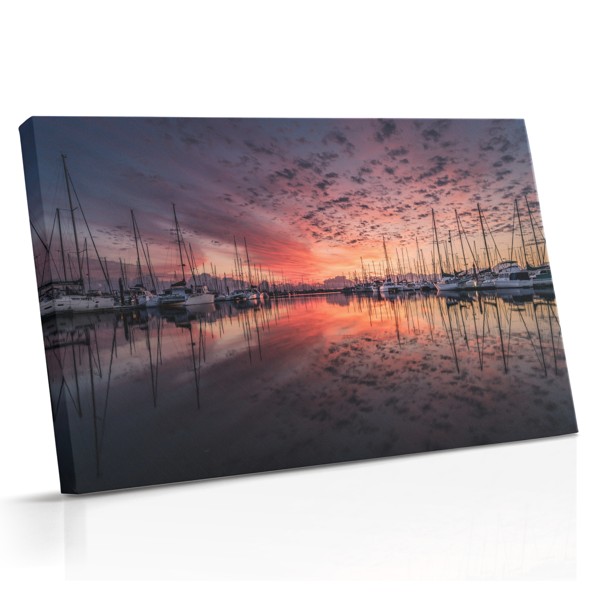 Silhouette au coucher de soleil sur la mer - Toile